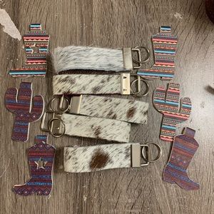 Cowhide keychains